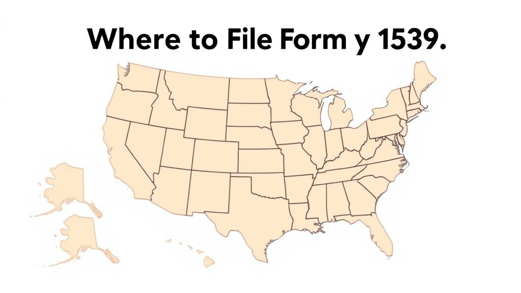 Educational graphic covering the essentials of where to File Form I-539 by State