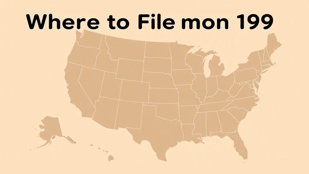 Detailed visual representation of where to File Form I-90 by State