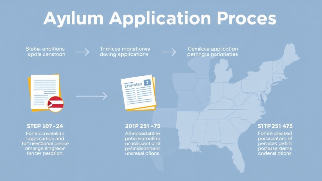 Step-by-step visual guide for implementing asylum Application Process in the United States