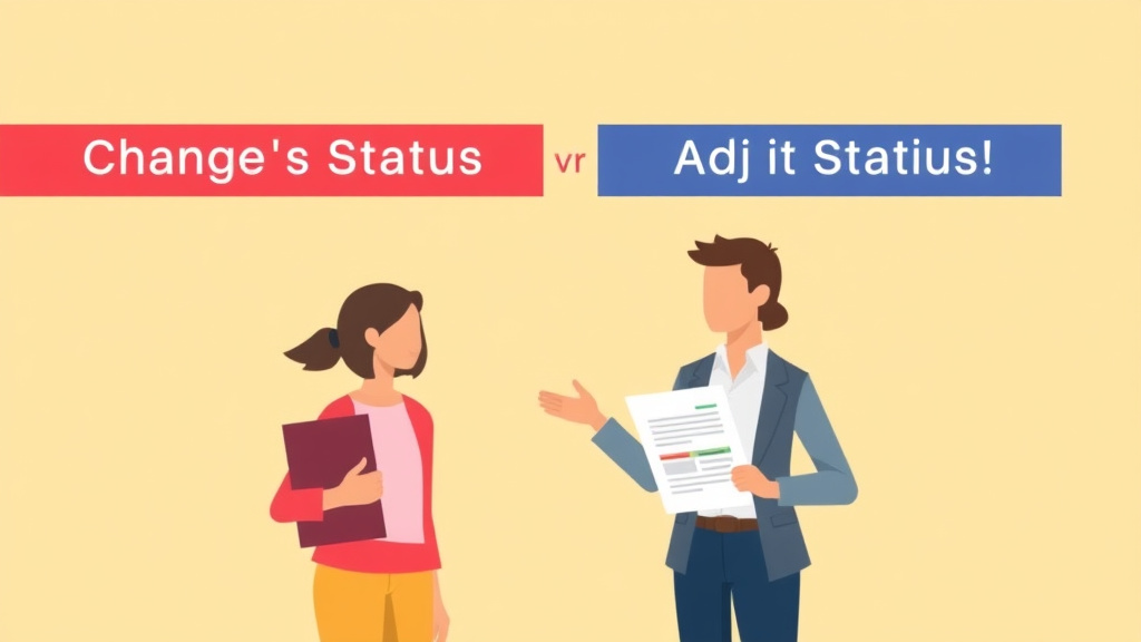 Clear illustration of change of Status vs Adjustment of Status with supporting details