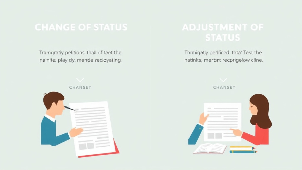 Implementation roadmap for change of Status vs Adjustment of Status with actionable steps