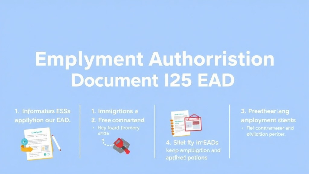 Action-oriented illustration showing how to apply employment Authorization Document EAD Guide