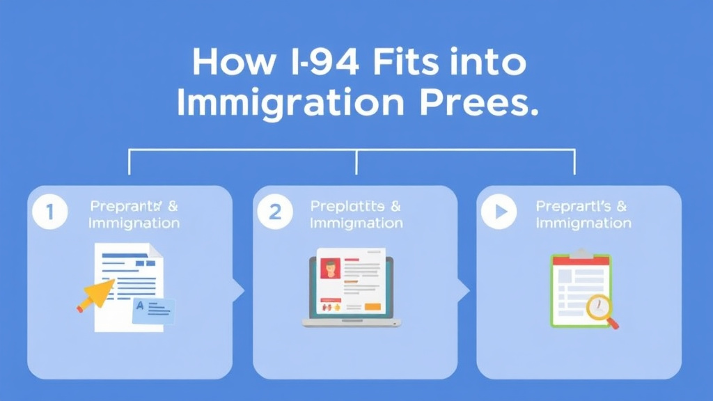 Real-world application diagram for how I-94 Fits Into the Immigration Process