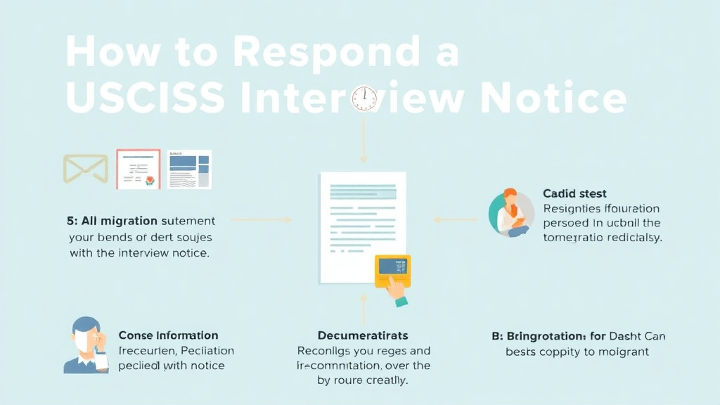 Process flow illustration for putting respond to a USCIS Interview Notice into action