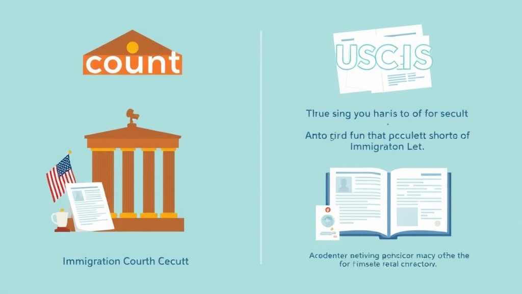Practical workflow diagram for immigration Court vs USCIS Differences
