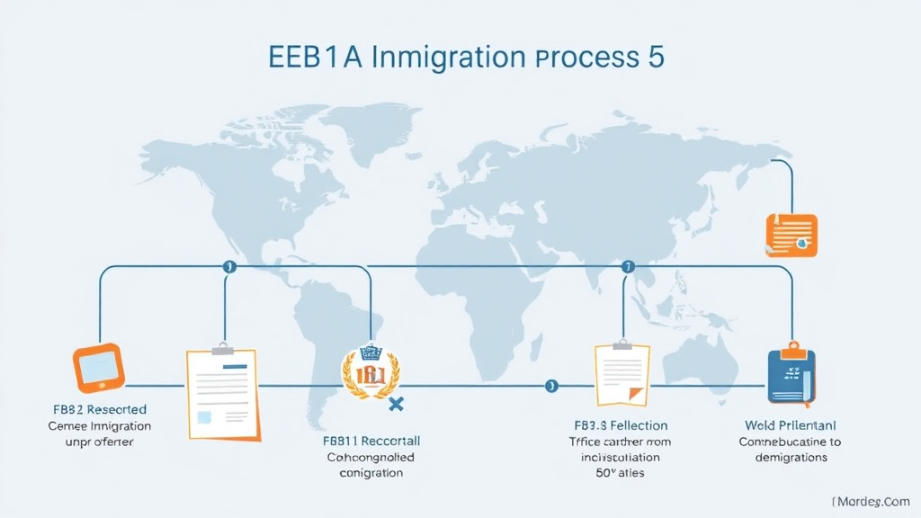 Process flow illustration for putting immigration Process for EB-1A Category into action