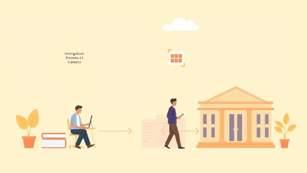A professional illustration depicting immigration Process for L-1 Category
