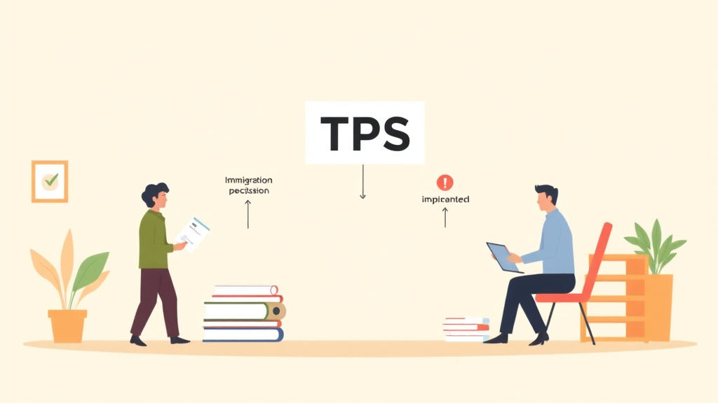 Clear illustration of immigration Process for TPS Category with supporting details