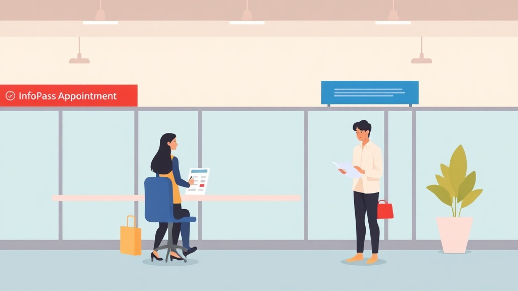 Illustration breaking down the fundamentals of infoPass Appointment How to Schedule