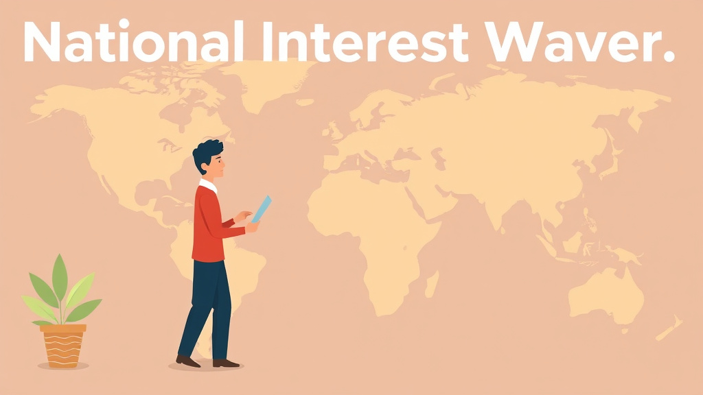 A professional illustration depicting national Interest Waiver NIW Self Petition