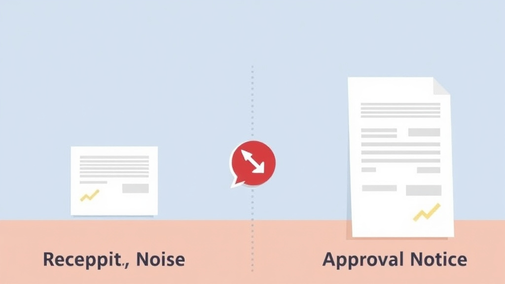 Practical checklist visual for receipt Notice vs Approval Notice Differences