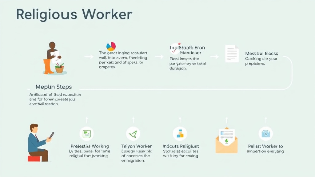 Process flow illustration for putting religious Worker Immigration Process into action