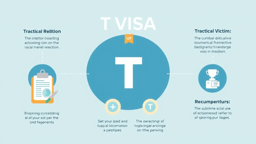 Action-oriented illustration showing how to apply t Visa Application Process for Trafficking Victims