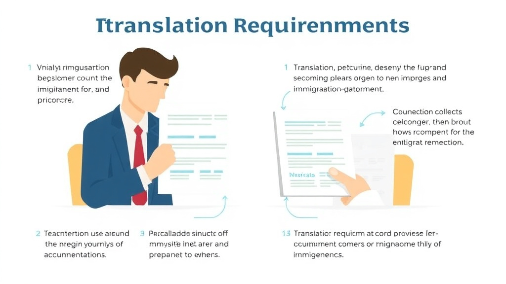 Action-oriented illustration showing how to apply translation Requirements for Immigration Documents