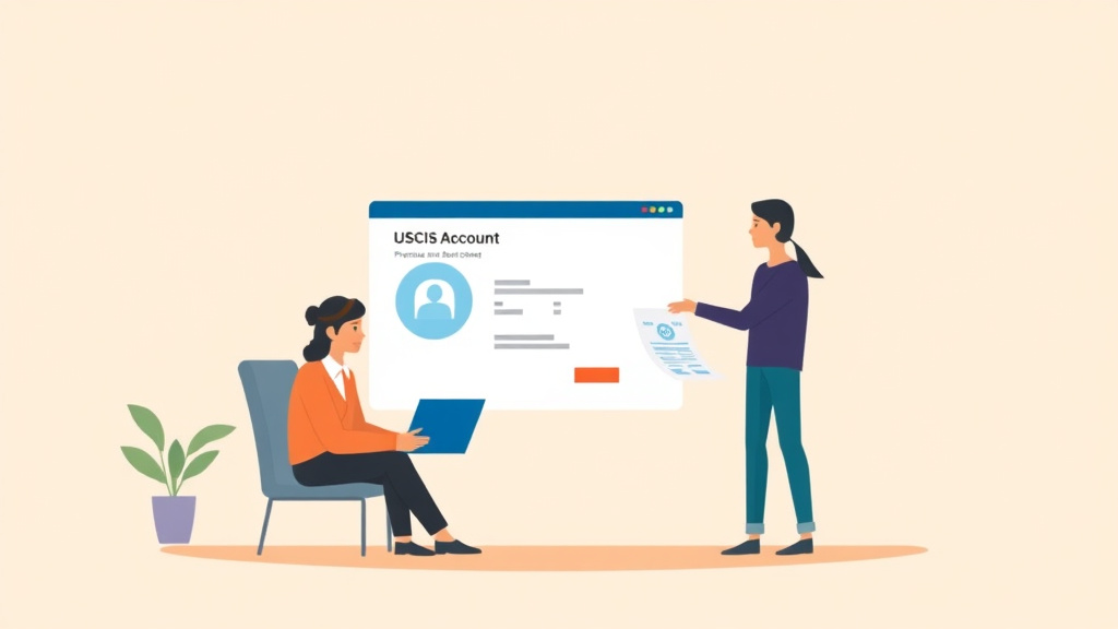 Illustration breaking down the fundamentals of USCIS Account Creation and Management