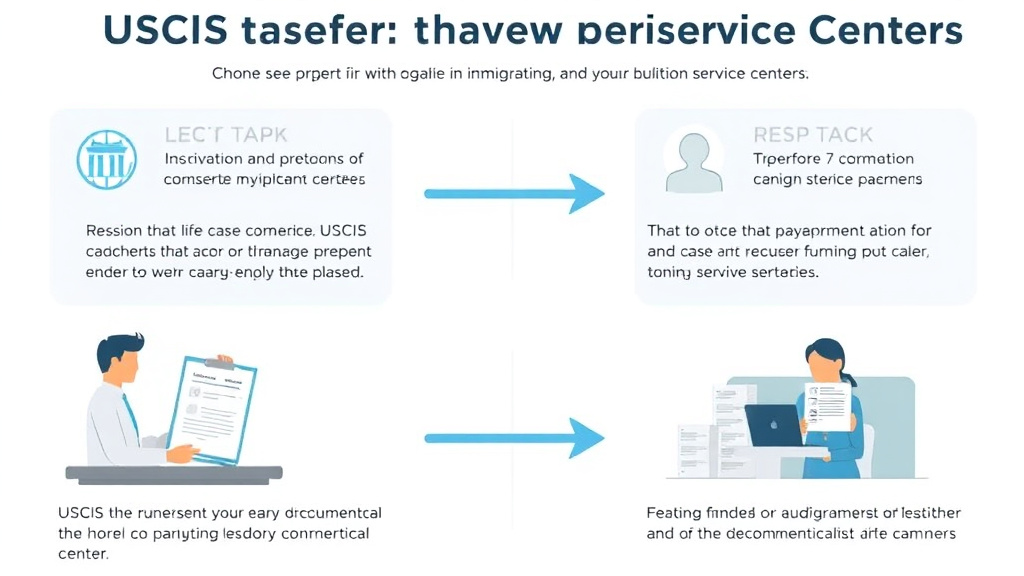 Practical checklist visual for USCIS Case Transfer Between Service Centers
