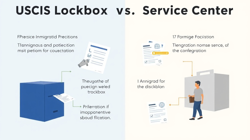Real-world application diagram for USCIS Lockbox vs Service Center Differences