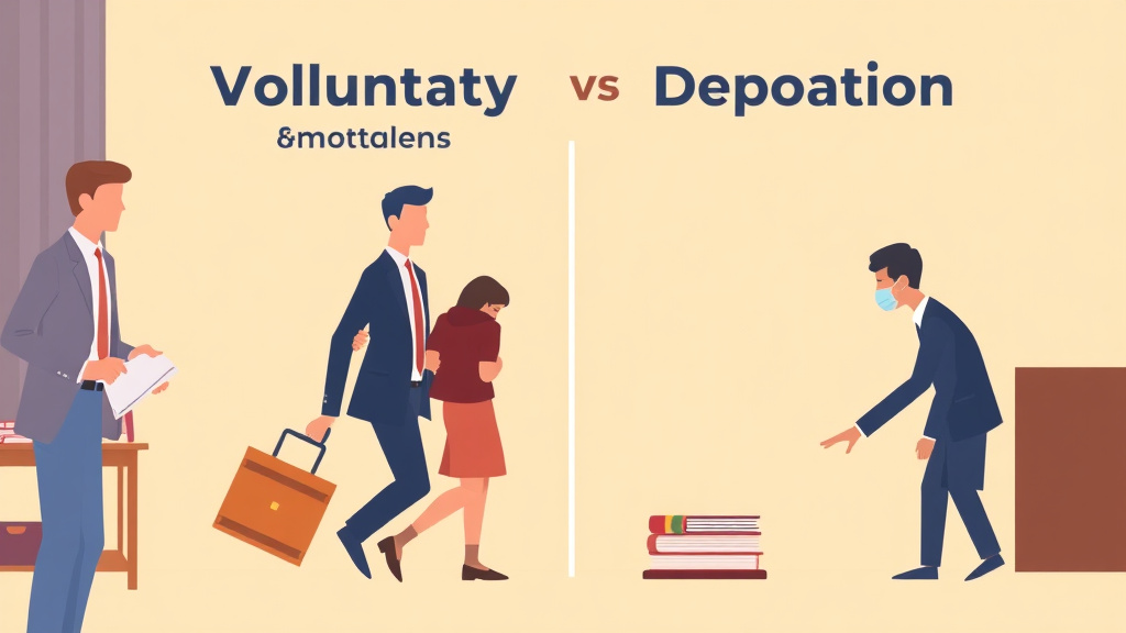 An informative visual explaining voluntary Departure vs Deportation Differences for beginners and professionals