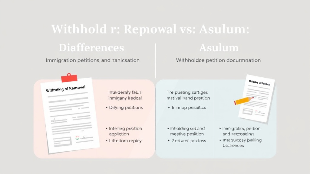 Action-oriented illustration showing how to apply withholding of Removal vs Asylum Differences