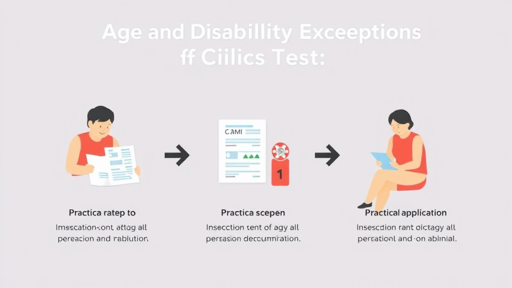 Practical workflow diagram for age and Disability Exceptions for Civics Test