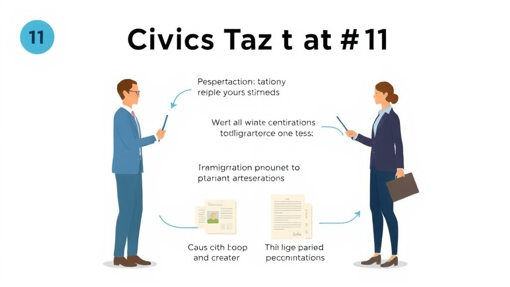 Step-by-step visual guide for implementing civics Test Question 11 Explained for Citizenship