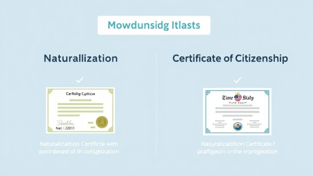 Hands-on guide visualization for naturalization Certificate vs Certificate of Citizenship