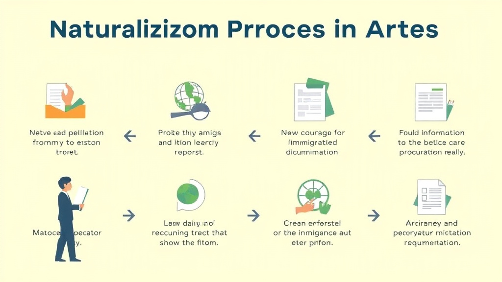Action-oriented illustration showing how to apply naturalization Process in Arizona