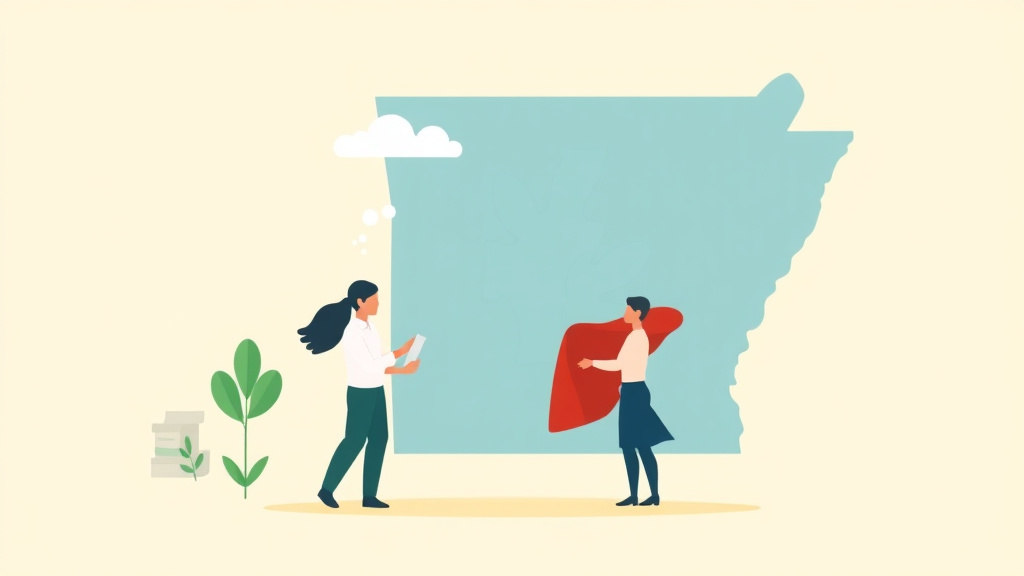 Educational graphic covering the essentials of naturalization Process in Arkansas