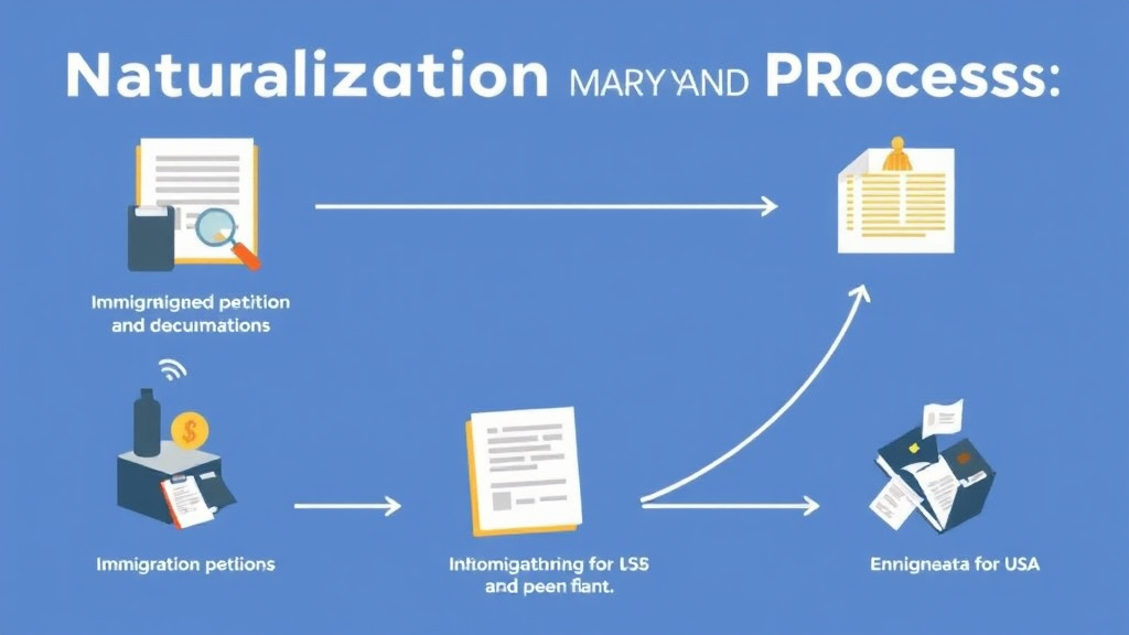 Action-oriented illustration showing how to apply naturalization Process in Maryland
