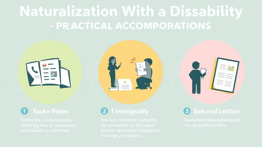 Process flow illustration for putting naturalization With a Disability Accommodations into action