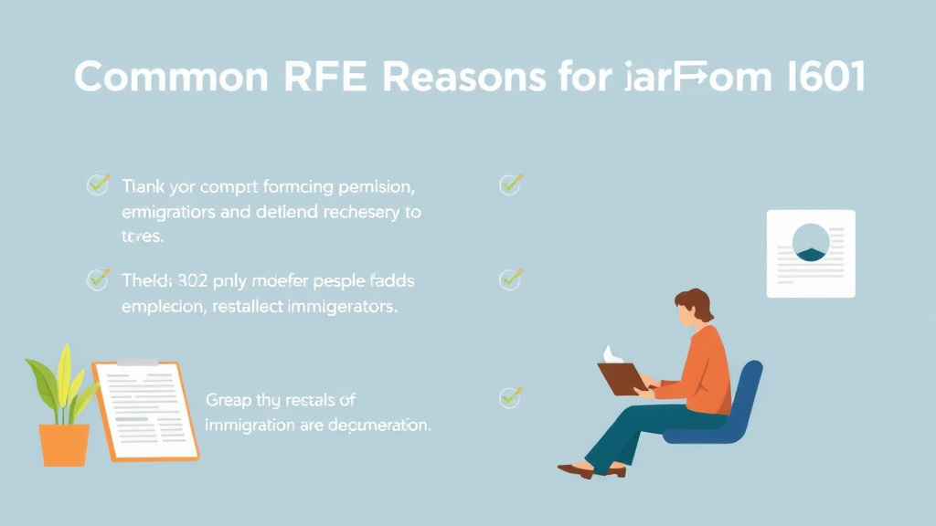Clear illustration of common RFE Reasons for Form I-601 with supporting details