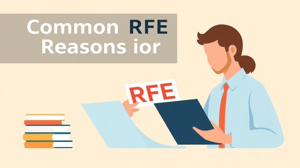A professional illustration depicting common RFE Reasons for Form I-94
