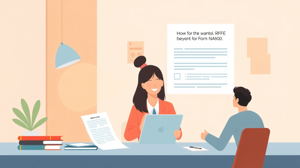 A professional illustration depicting respond to an RFE for Form N-400