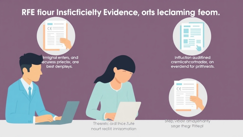 Process flow illustration for putting RFE for Insufficient Evidence of Relationship into action