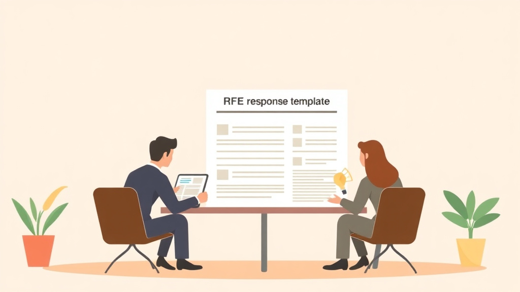 Visual overview of RFE Response Template for I-129F with key concepts highlighted