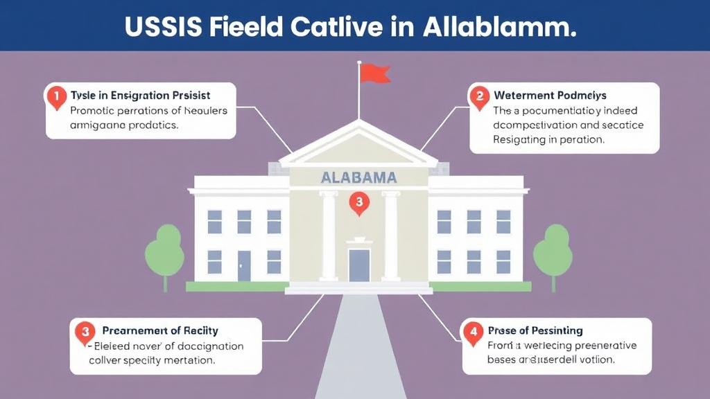 Real-world application diagram for USCIS Field Office in Alabama Location and Tips