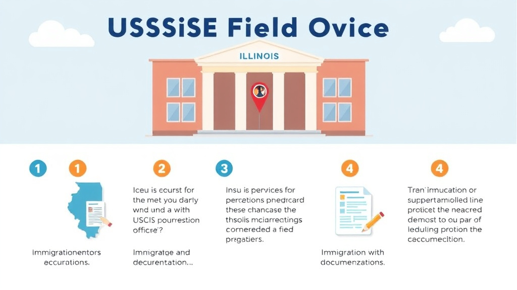 Action-oriented illustration showing how to apply USCIS Field Office in Illinois Location and Tips