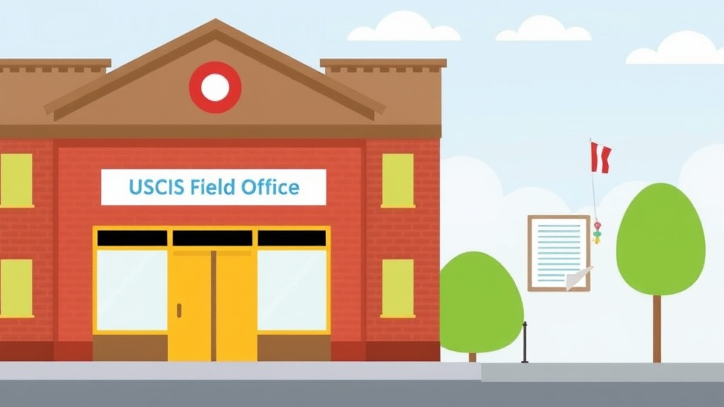 Process flow illustration for putting USCIS Field Office in Indiana Location and Tips into action
