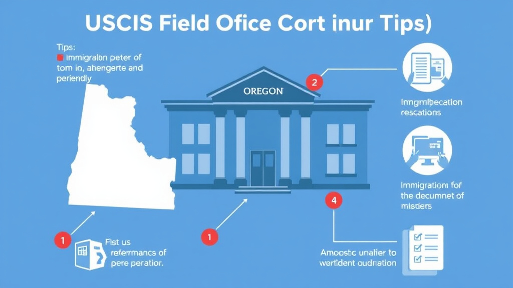 Real-world application diagram for USCIS Field Office in Oregon Location and Tips