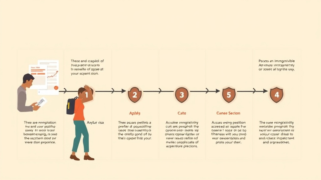 Educational graphic covering the essentials of asylum Visa Application Process Step by Step
