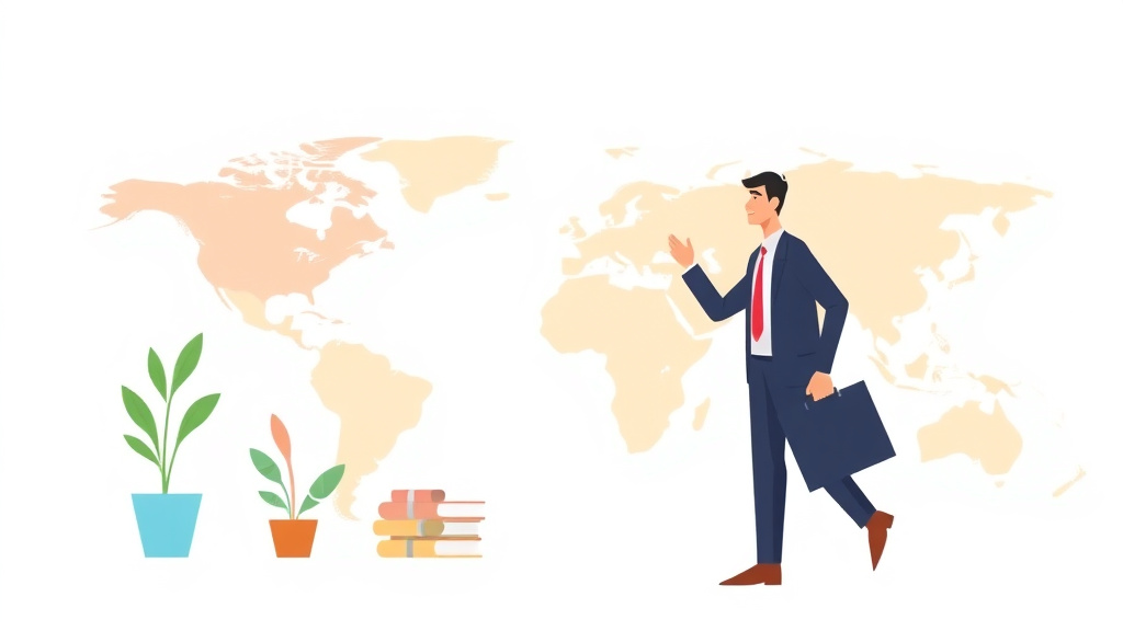 A professional illustration depicting e-2 Visa Category Requirements