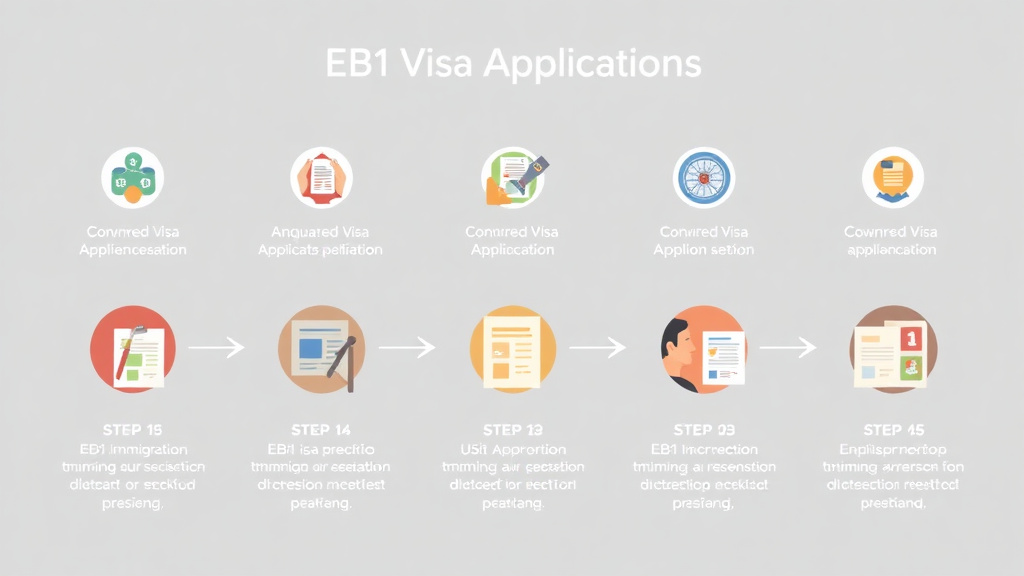 Illustration breaking down the fundamentals of EB-1 Visa Application Process Step by Step