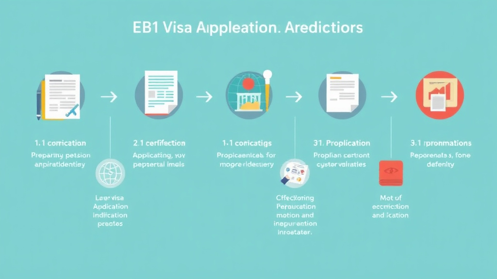 Process flow illustration for putting EB-1 Visa Application Process Step by Step into action