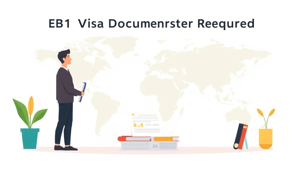 Illustration breaking down the fundamentals of EB-1 Visa Documents Required