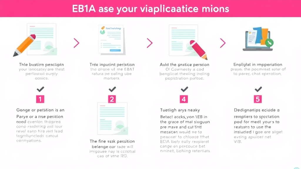 Action-oriented illustration showing how to apply EB-1A Visa Application Process Step by Step