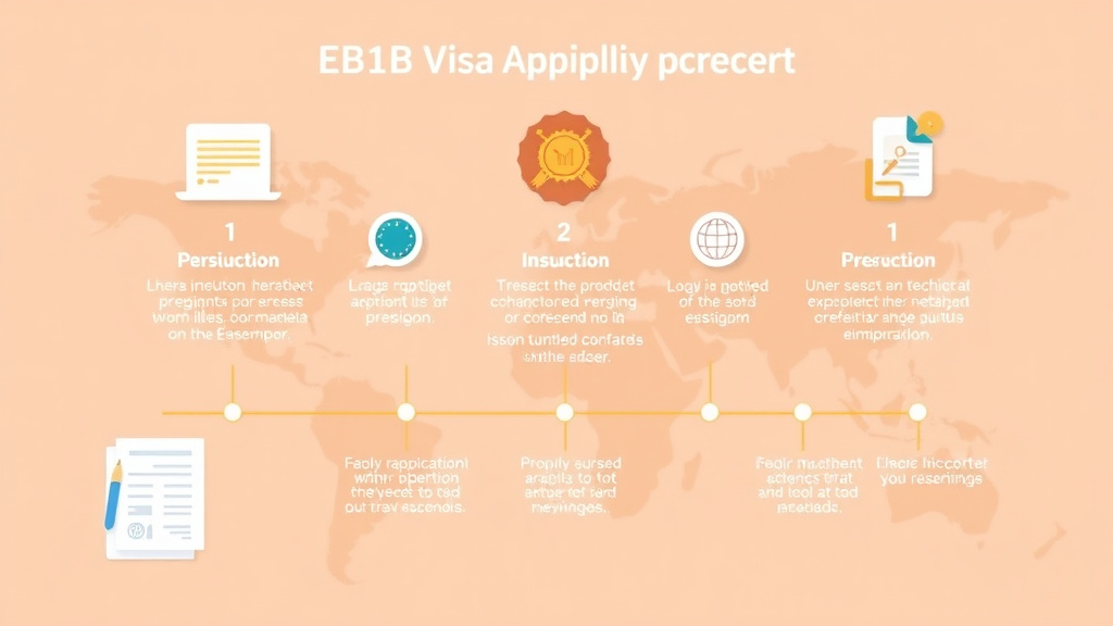 A professional illustration depicting EB-1B Visa Application Process Step by Step