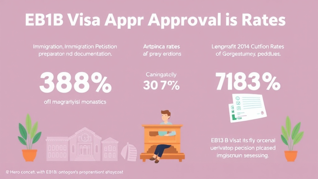 Visual overview of EB-1B Visa Approval Rates and Statistics with key concepts highlighted
