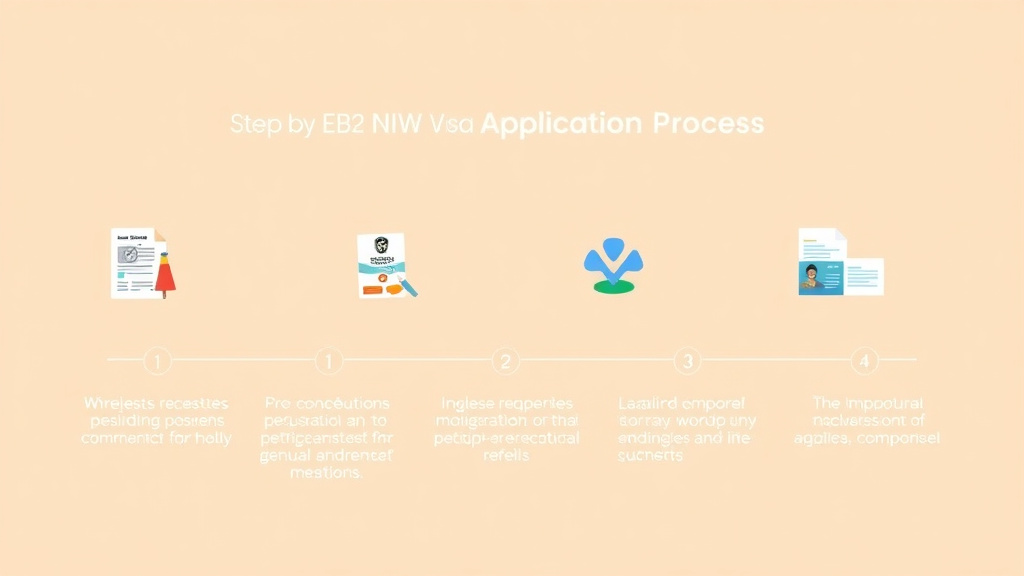 Educational graphic covering the essentials of EB-2 NIW Visa Application Process Step by Step