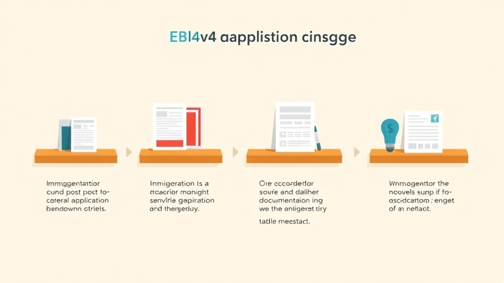 Visual overview of EB-4 Visa Application Process Step by Step with key concepts highlighted