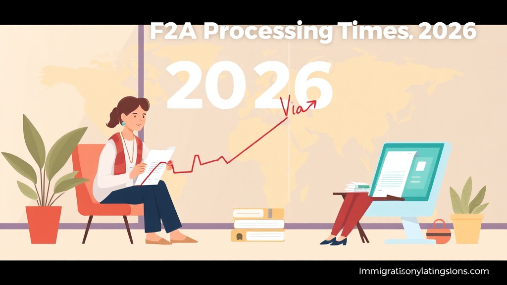 Detailed visual representation of f2A Visa Processing Times 2026